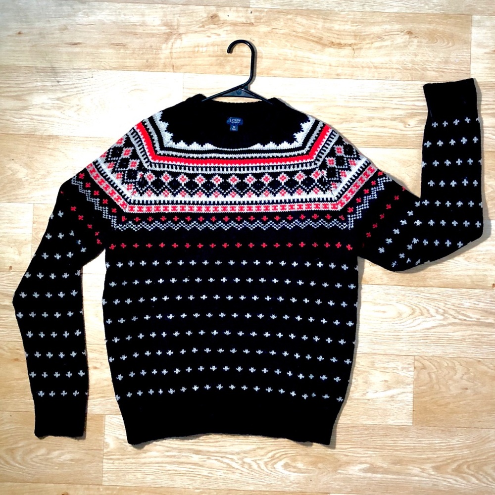 J Crew Lambswool Fair Isle Sweater